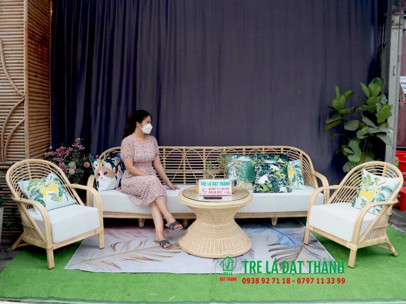 Bàn Ghế Mây Tre Đan Phòng Khách - BGMPK005